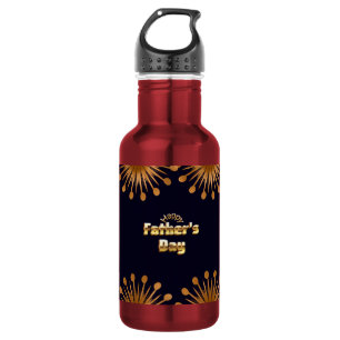 Happy Father's Day Bold Gold 3D Text Design 532 Ml Water Bottle