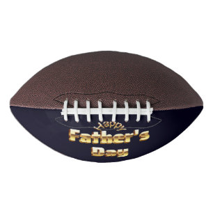 Happy Father's Day Bold Gold 3D Text Design American Football