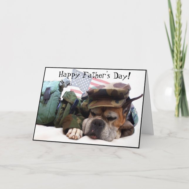 Happy Father's Day Boxer Dog Greeting Card (Front)