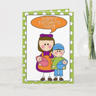 happy father's day (boy/girl/twins) card