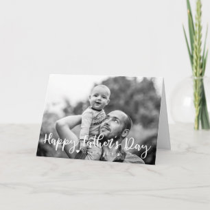 Happy Father's Day Brush Script Full Photo Card
