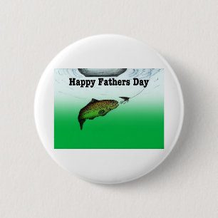 Happy Fathers Day Card fishing boating 6 Cm Round Badge