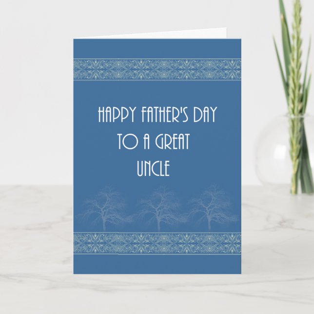 Happy Father's Day Card for Uncle, Blue (Front)