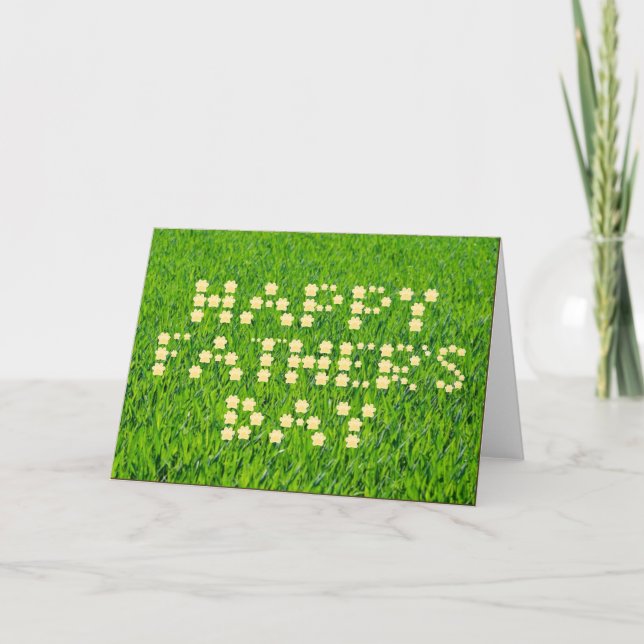 Happy Father's Day Card Printable Paw Prints Font  (Front)