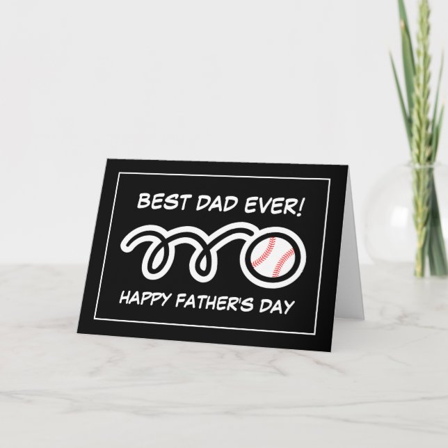 Happy Father's Day card with baseball design (Front)
