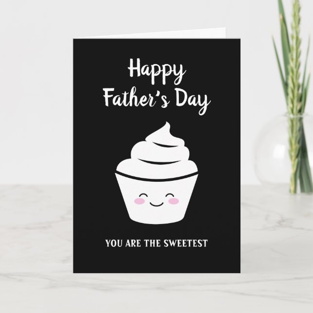 Happy Father's Day card with cute kawaii cupcake (Front)