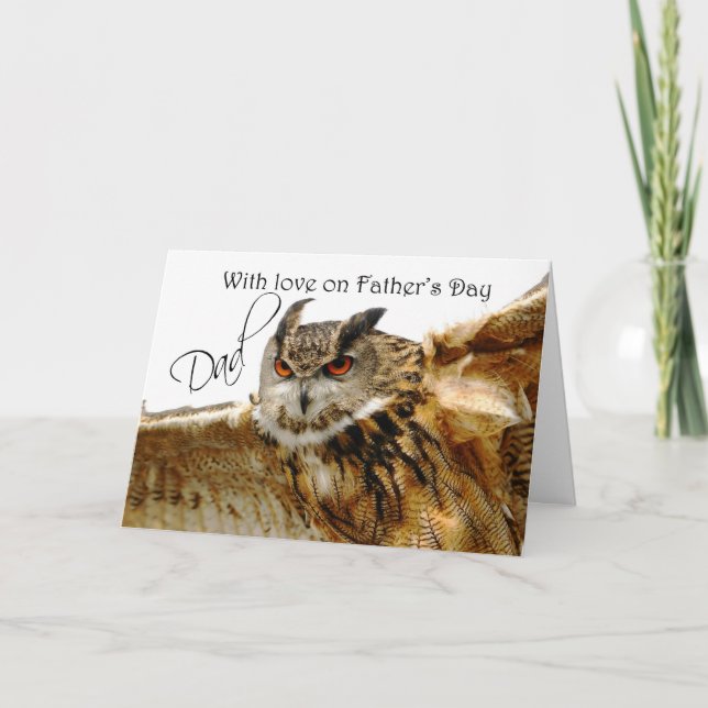 Happy Father's Day Card with Eagle Owl (Front)