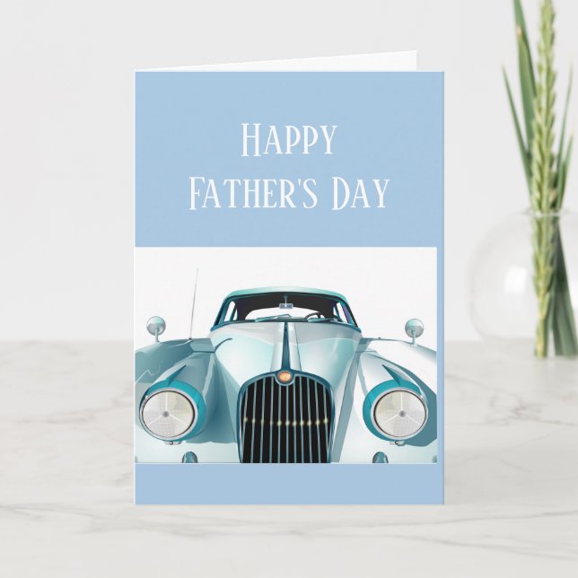 Happy Father's Day Cars Vehicle Driving Vintage Card (Front)