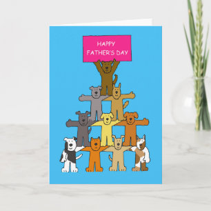 Happy Father's Day Cartoon Dogs Card