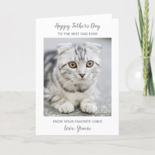 Happy Father's Day Cat Dad Personalised Pet Photo Holiday Card