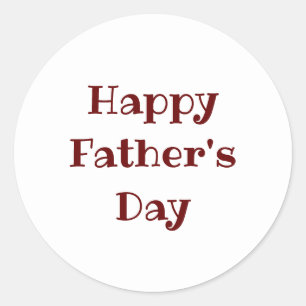 Happy Father's Day Classic Red Typography  Classic Round Sticker