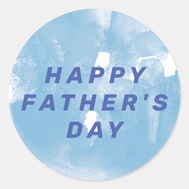 HAPPY FATHER'S DAY CLASSIC ROUND STICKER (Front)