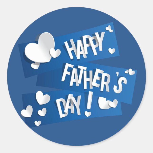 Happy Father's Day Classic Round Sticker (Front)