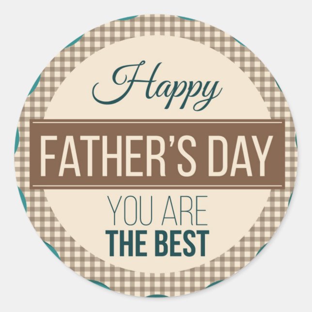 Happy Father's Day  Classic Round Sticker (Front)
