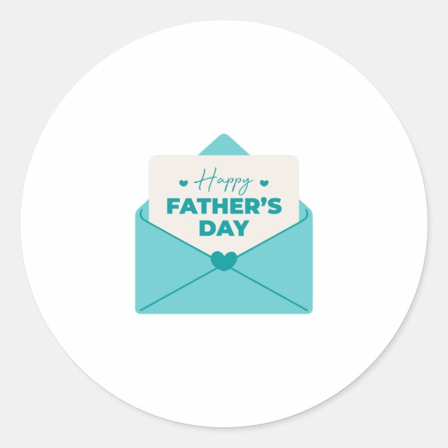 Happy Father's Day Classic Round Sticker (Front)