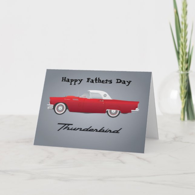 Happy Fathers Day Classic Thunderbird Car Card (Front)