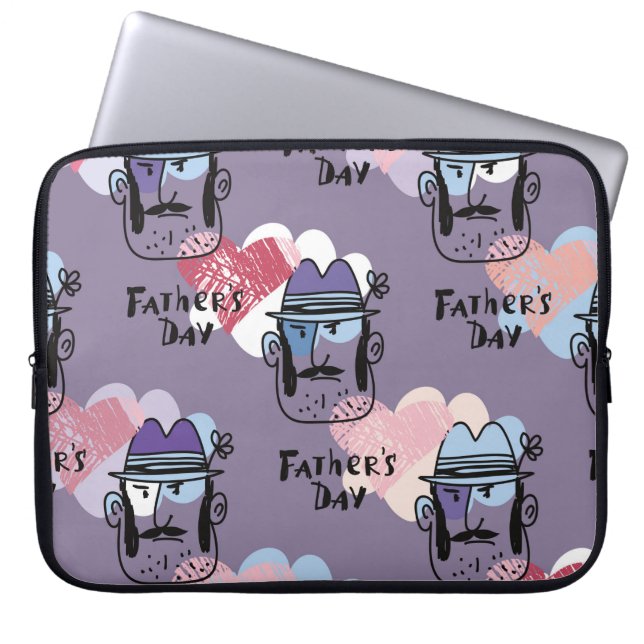 Happy Father's day. Collection unique greeting car Laptop Sleeve (Front)