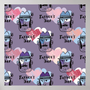 Happy Father's day. Collection unique greeting car Poster