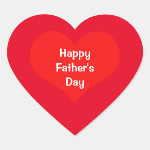Happy Fathers Day  Colorful Heart Custom Red White Sticker