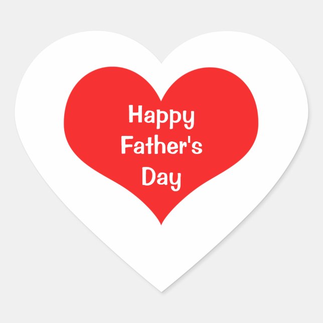 Happy Fathers Day  Colourful Heart Red White Custo Heart Sticker (Front)