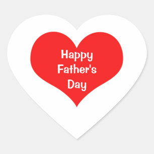 Happy Fathers Day  Colourful Heart Red White Custo Sticker