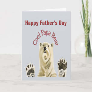 Happy Father's Day Cool Papa Bear Blank Inside Card