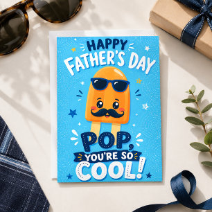 Happy Fathers Day Cool Pop Popsicle Dad Sunglasses Card