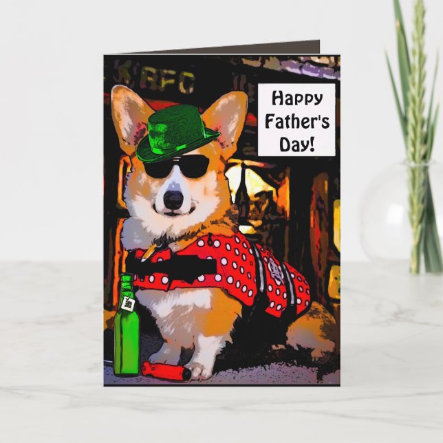 Happy Father's Day Corgi Card (Front)