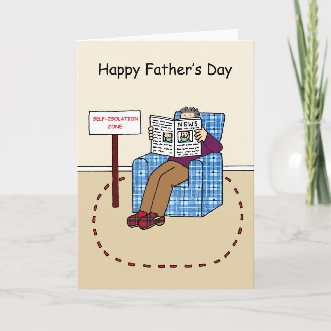 Happy Father's Day Coronavirus Cartoon Card (Front)