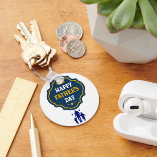 Happy Father's Day Crown & Kids - A Royal Tribute Key Ring