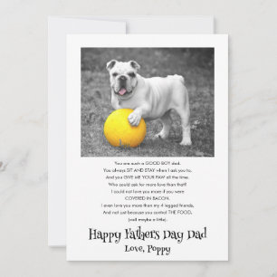Happy Fathers Day Custom Dog Photo Funny Holiday Card