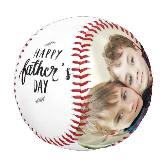 Happy Father's Day Custom Family Photos Baseball (Angled)