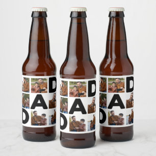 Happy Father's Day Custom Photo Beer Bottle Label
