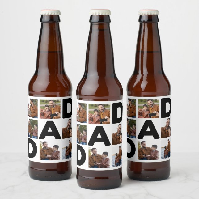 Happy Father's Day Custom Photo Beer Bottle Label (Bottles)