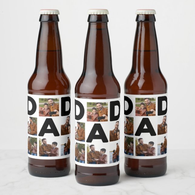 Happy Father's Day Custom Photo Beer Bottle Label (Bottles)