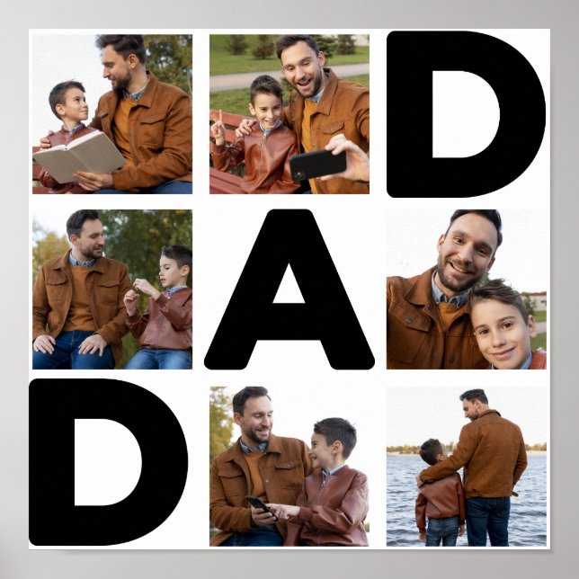 Happy Father's Day Custom Photo Poster (Front)