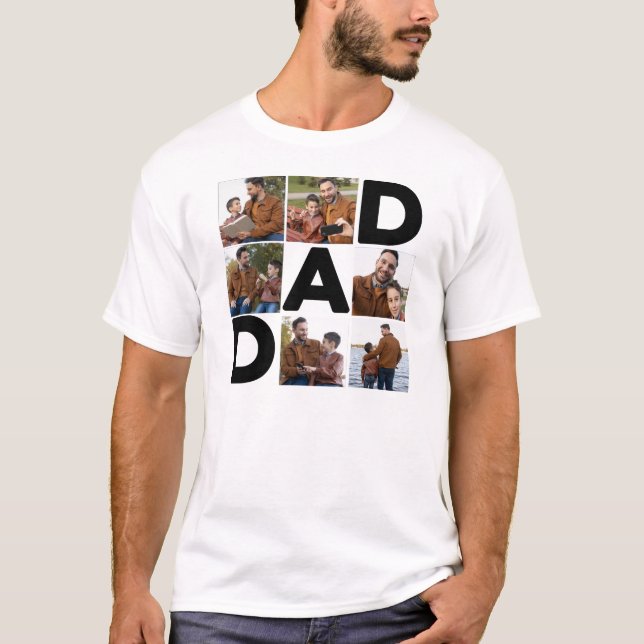 Happy Father's Day Custom Photo T-Shirt (Front)
