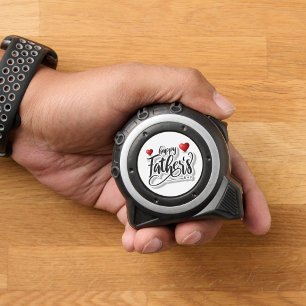 Happy Father's Day Custom Tape Measure, Silver 1