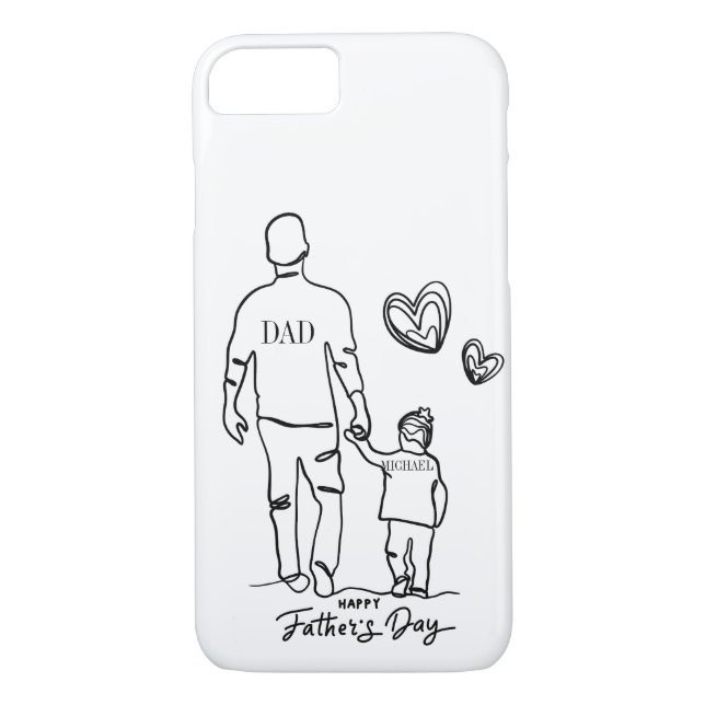 HAPPY FATHER'S DAY CUSTOMIZE NAME MINIMALIST  Case-Mate iPhone CASE (Back)
