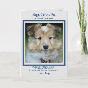 Happy Father's Day- Cute Funny Dog Dad - Pet Photo Thank You Card