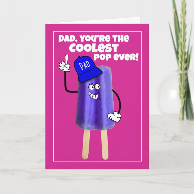 Happy Father's Day Cute Ice Pop Humour Holiday Card (Front)