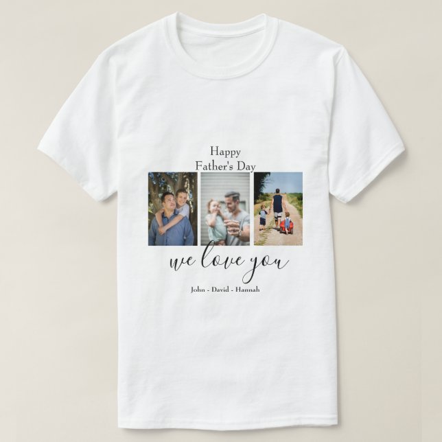 Happy Father's DAY-Cute Photo Collage T-Shirt (Design Front)