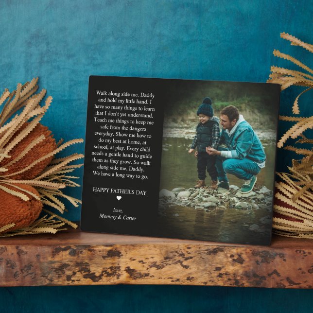 Happy Father's Day | Cute Poem Photo Plaque (Side)