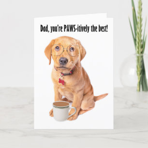 Happy Father's Day Cute Puppy in Glasses Holiday Card