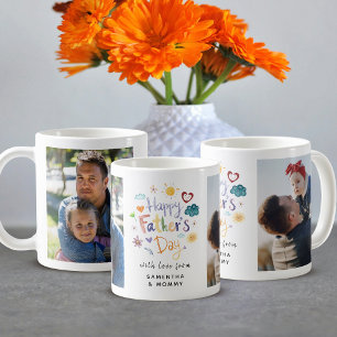 Happy Father's Day Cute Whimsical Typography Photo Coffee Mug