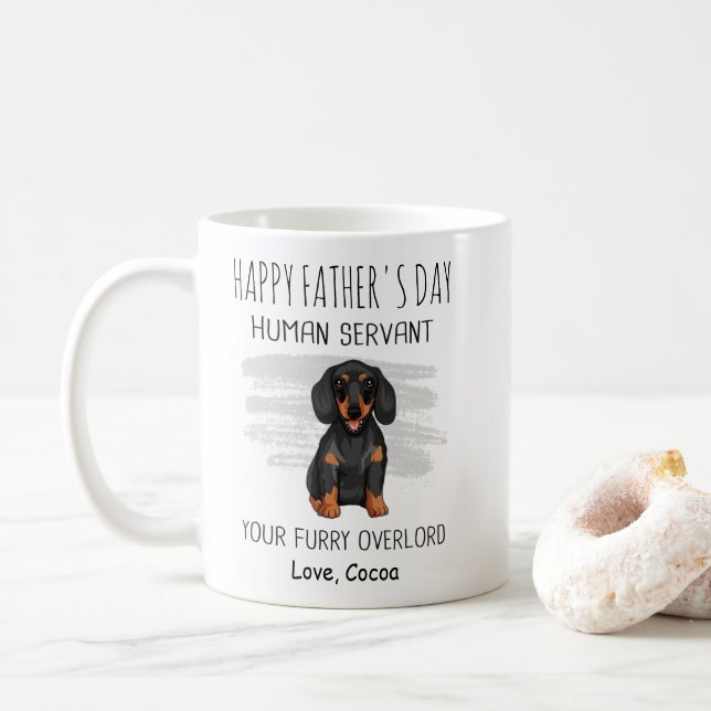 Happy Father's day Dachshund dad Coffee Mug (With Donut)