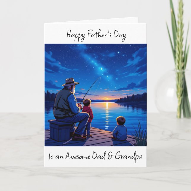 Happy Father's Day Dad and Grandpa Card (Front)