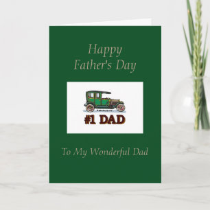 Happy Fathers Day Dad - Antique Car Card
