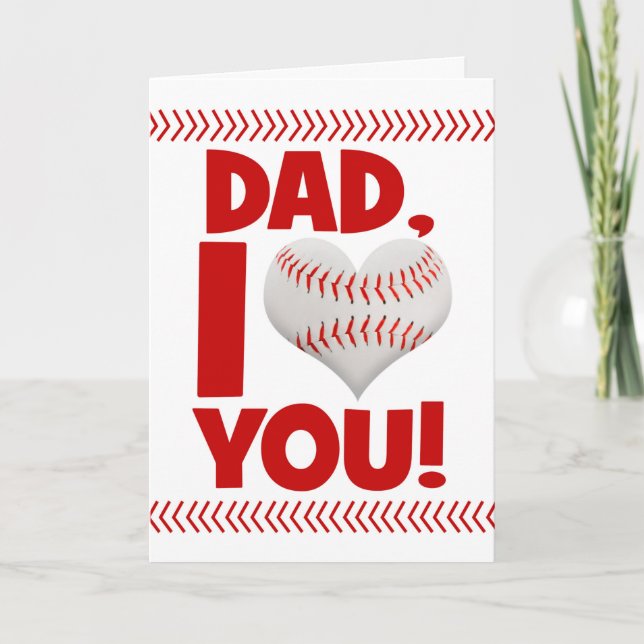 Happy Fathers Day Dad Baseball Theme  Holiday Card (Front)