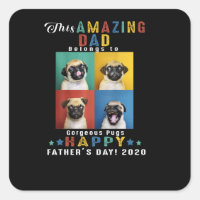 Happy Father's Day Dad Belongs To Gorgeous Pugs